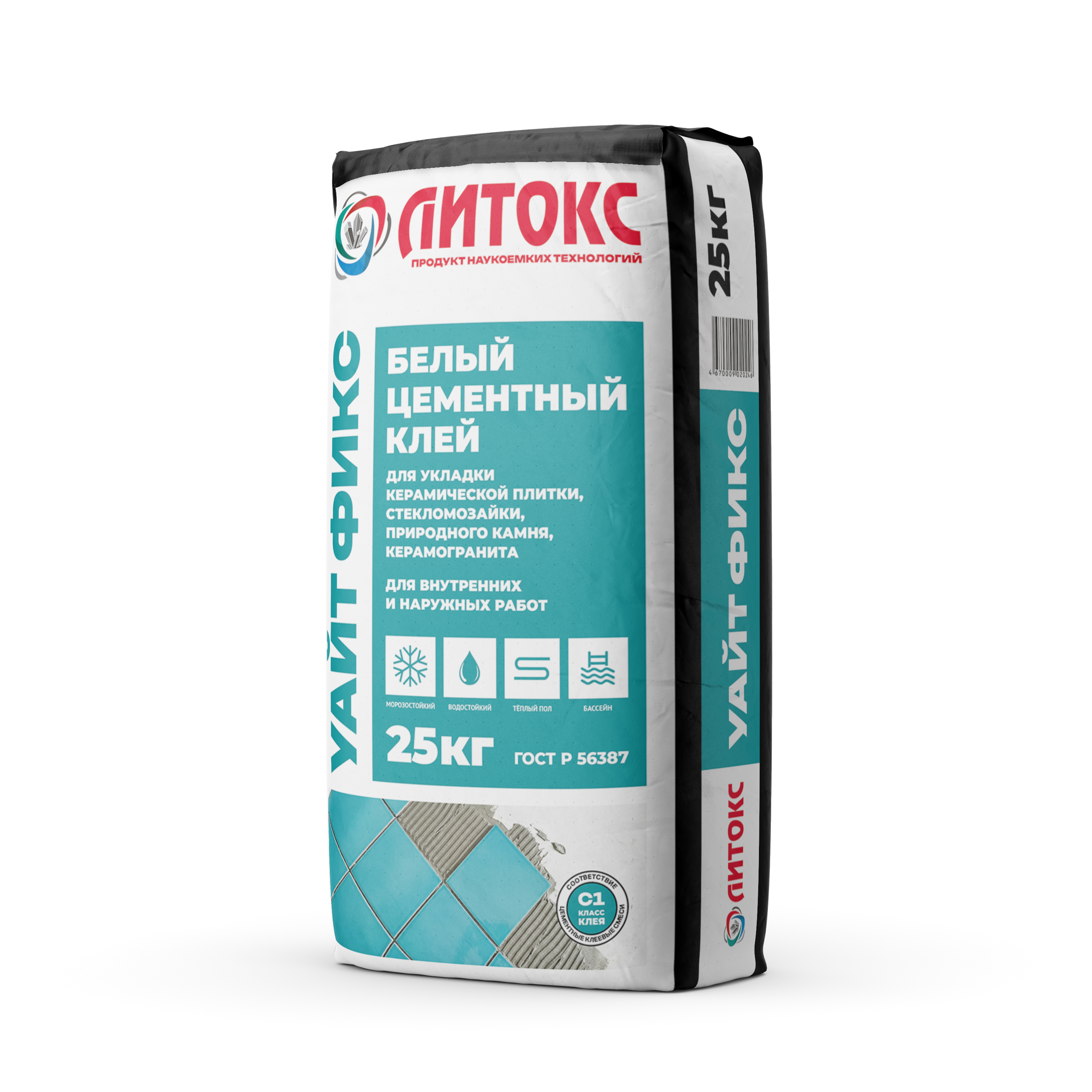 Клей белый плиточный УАЙТ ФИКС 25 кг/56