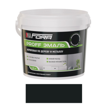 PROFF-ЭМАЛЬ Эмаль акриловая по дереву и металлу (чёрный)