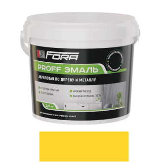 PROFF-ЭМАЛЬ Эмаль акриловая по дереву и металлу (жёлтый)